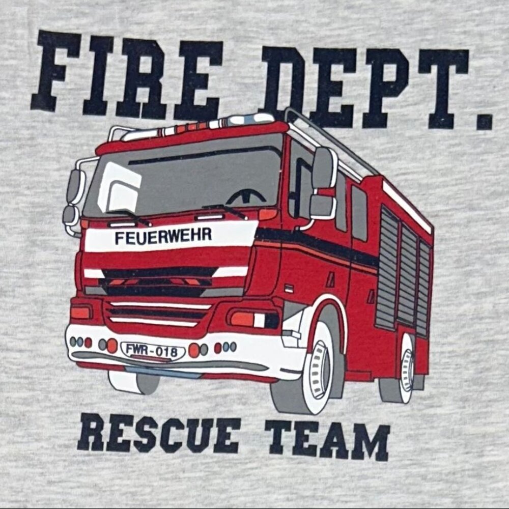 Fire Dept Rescue Team Kids Pajama Set | Fire Truck Print Nightwear - Picture 4 of 6